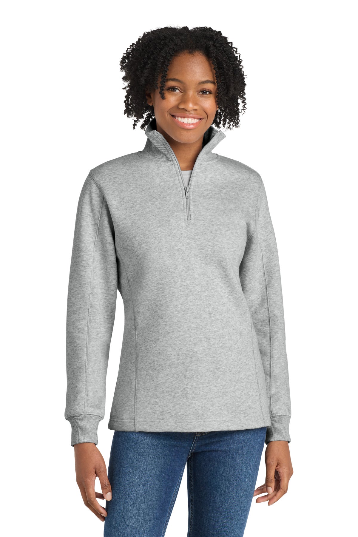Sport-Tek Women's 1/4-Zip Sweatshirt - Athletic Heather