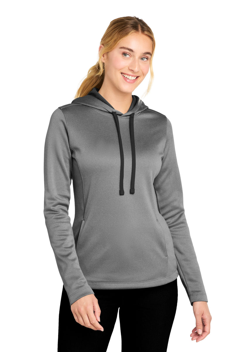 Sport-Tek  Women's PosiCharge  Sport-Wick  Heather Fleece Hooded Pullover - Black Heather