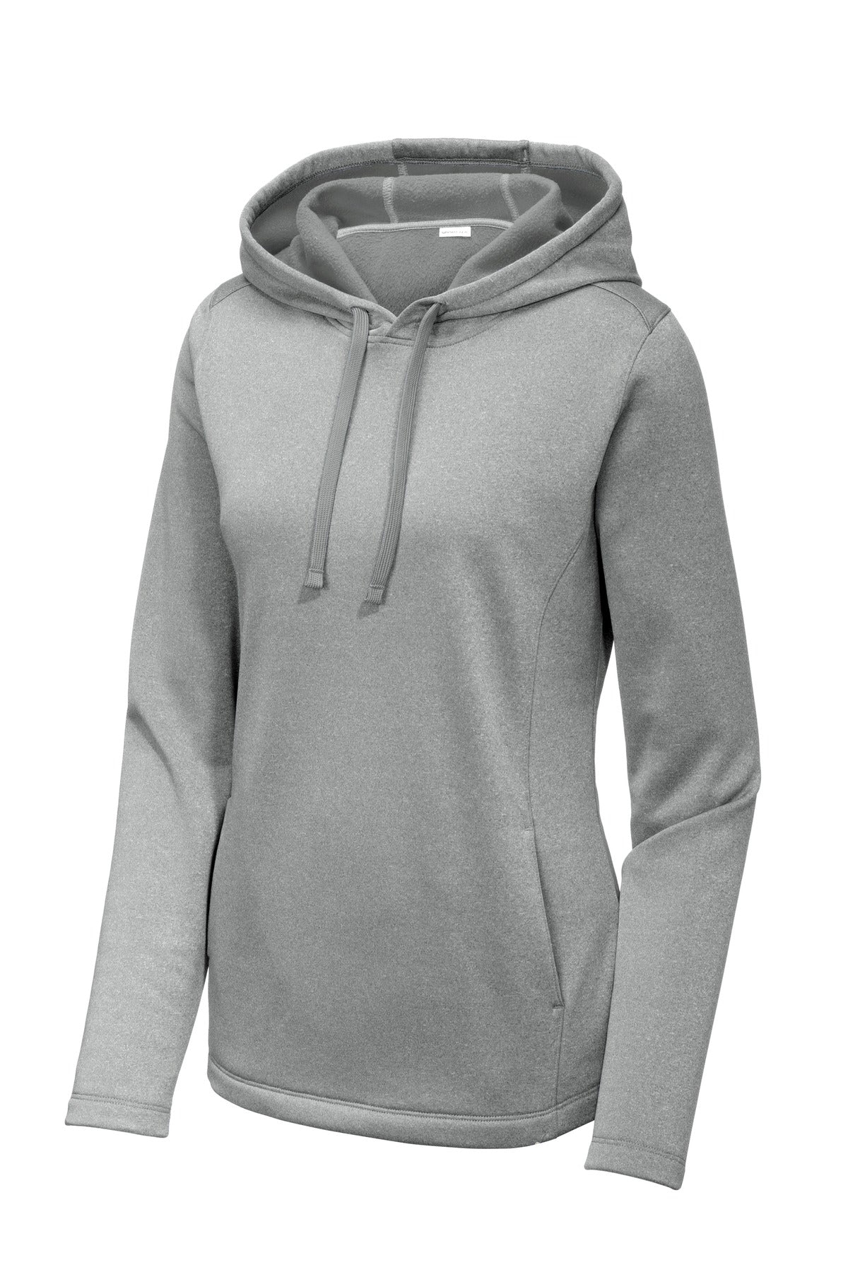Sport-Tek  Women's PosiCharge  Sport-Wick  Heather Fleece Hooded Pullover - Dark Silver Heather