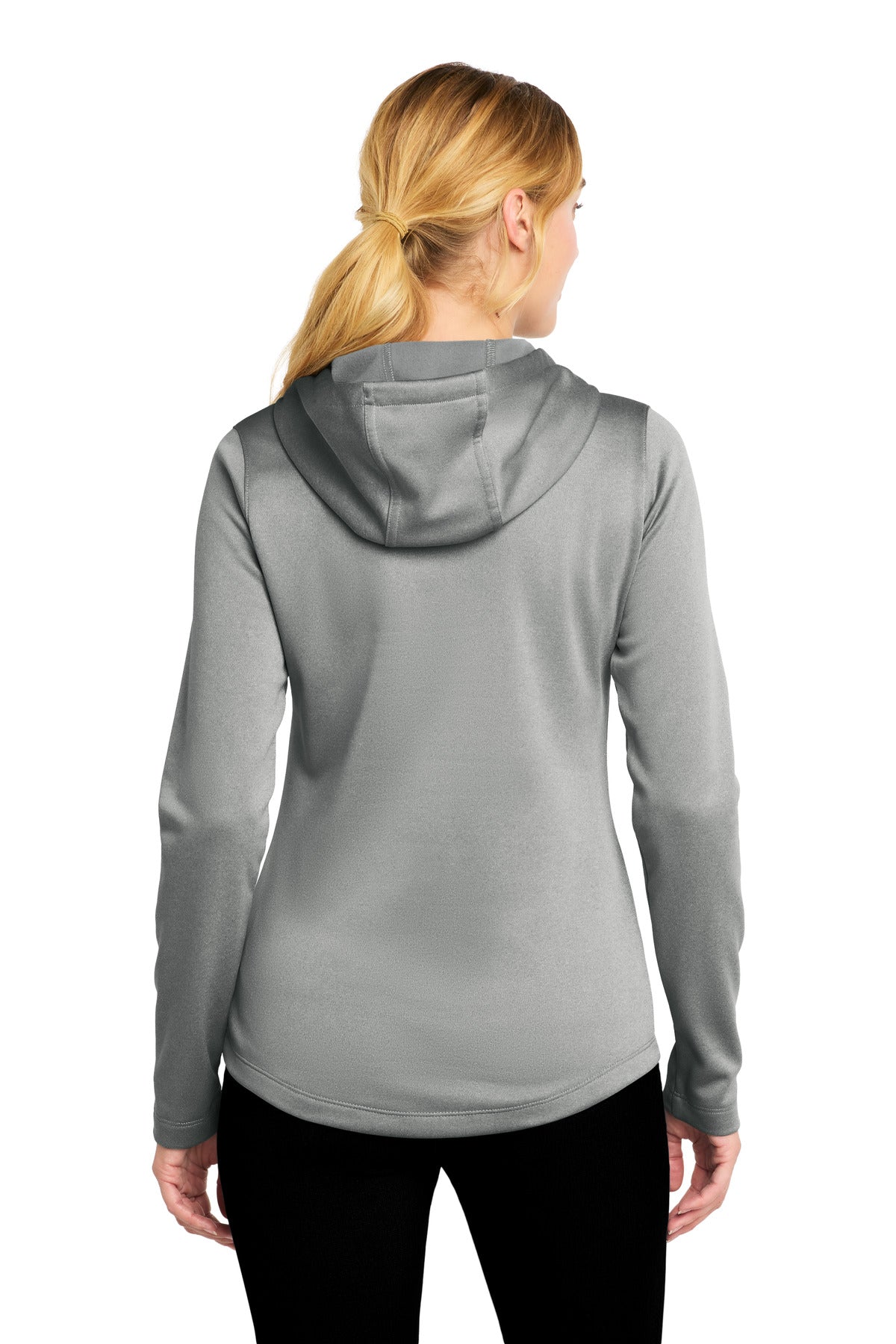 Sport-Tek  Women's PosiCharge  Sport-Wick  Heather Fleece Hooded Pullover - Dark Silver Heather