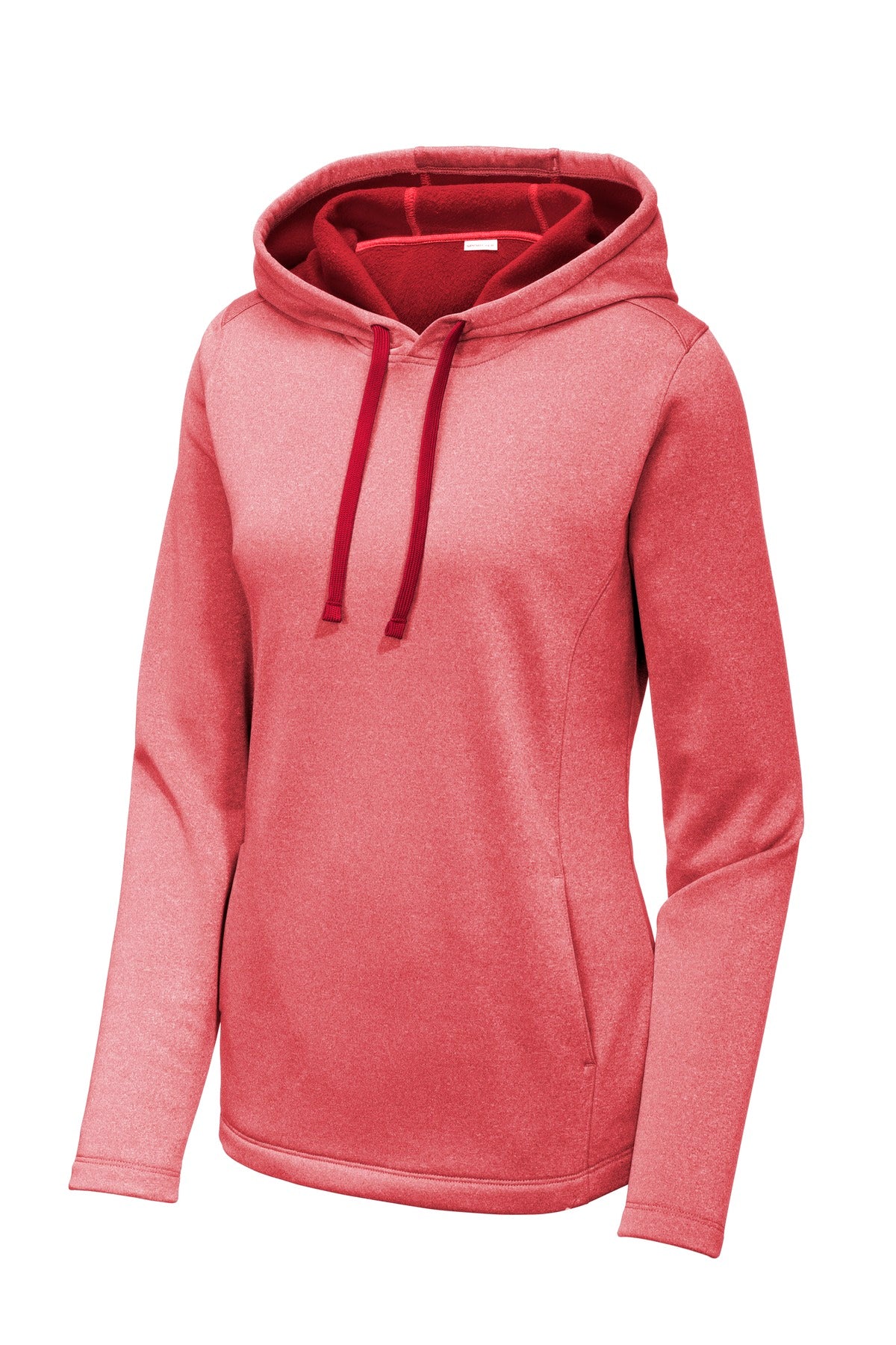 Sport-Tek  Women's PosiCharge  Sport-Wick  Heather Fleece Hooded Pullover - Deep Red Heather