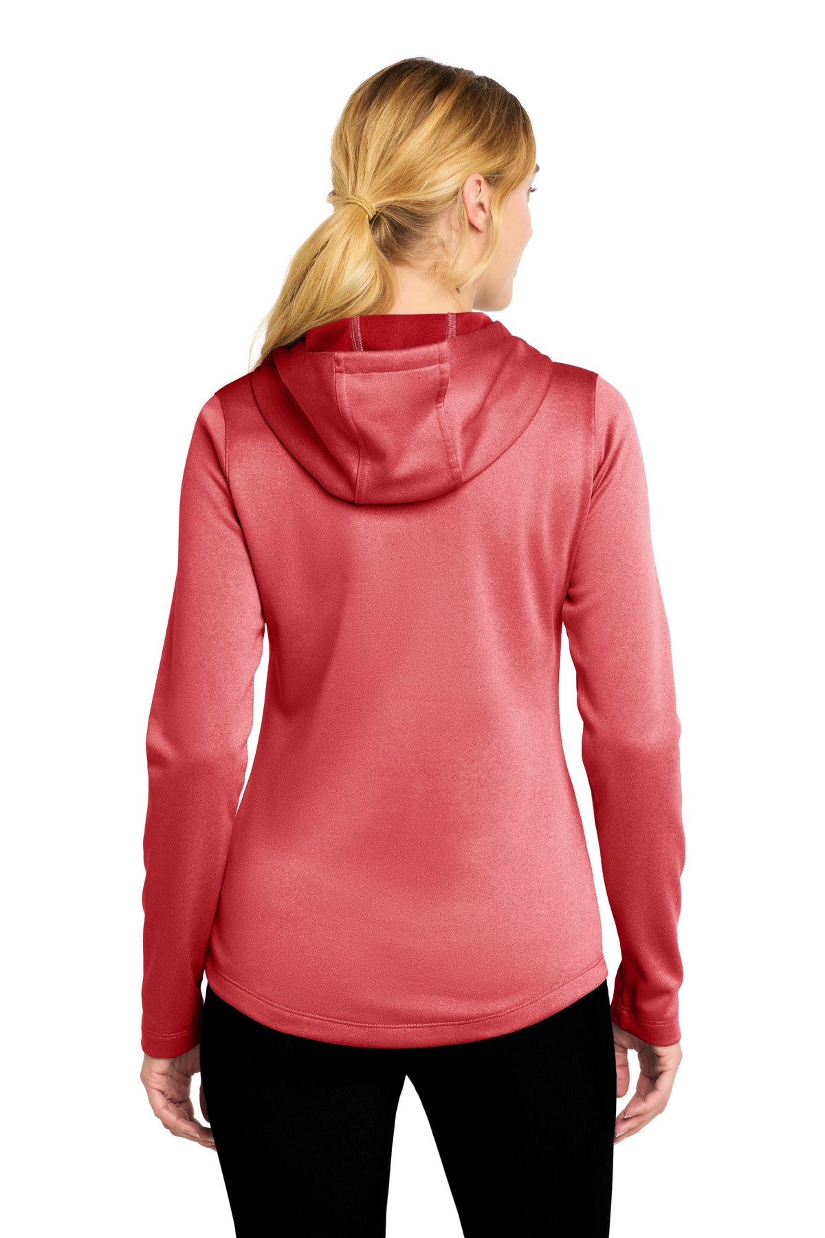 Sport-Tek  Women's PosiCharge  Sport-Wick  Heather Fleece Hooded Pullover - Deep Red Heather