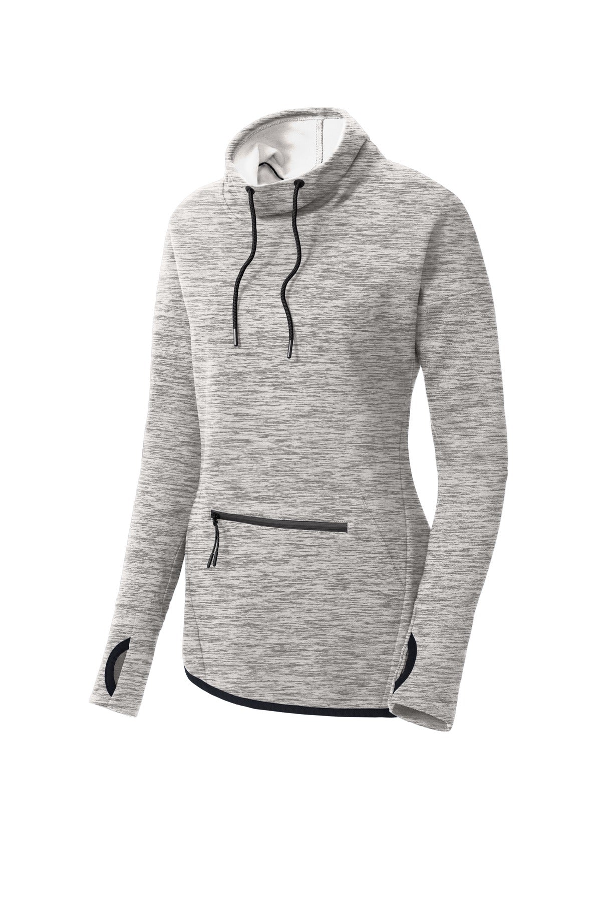 Sport-Tek Women's Triumph Cowl Neck Pullover - Athletic Heather