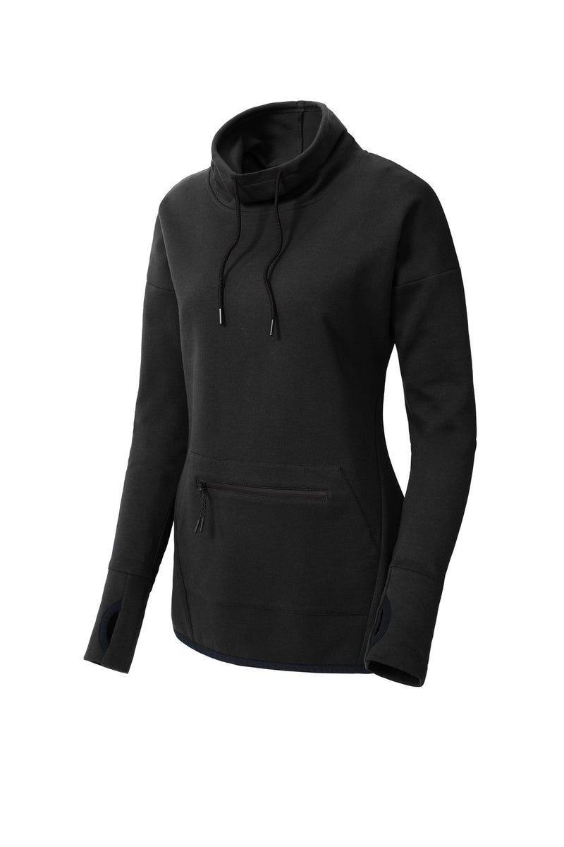 Sport-Tek Women's Triumph Cowl Neck Pullover - Black