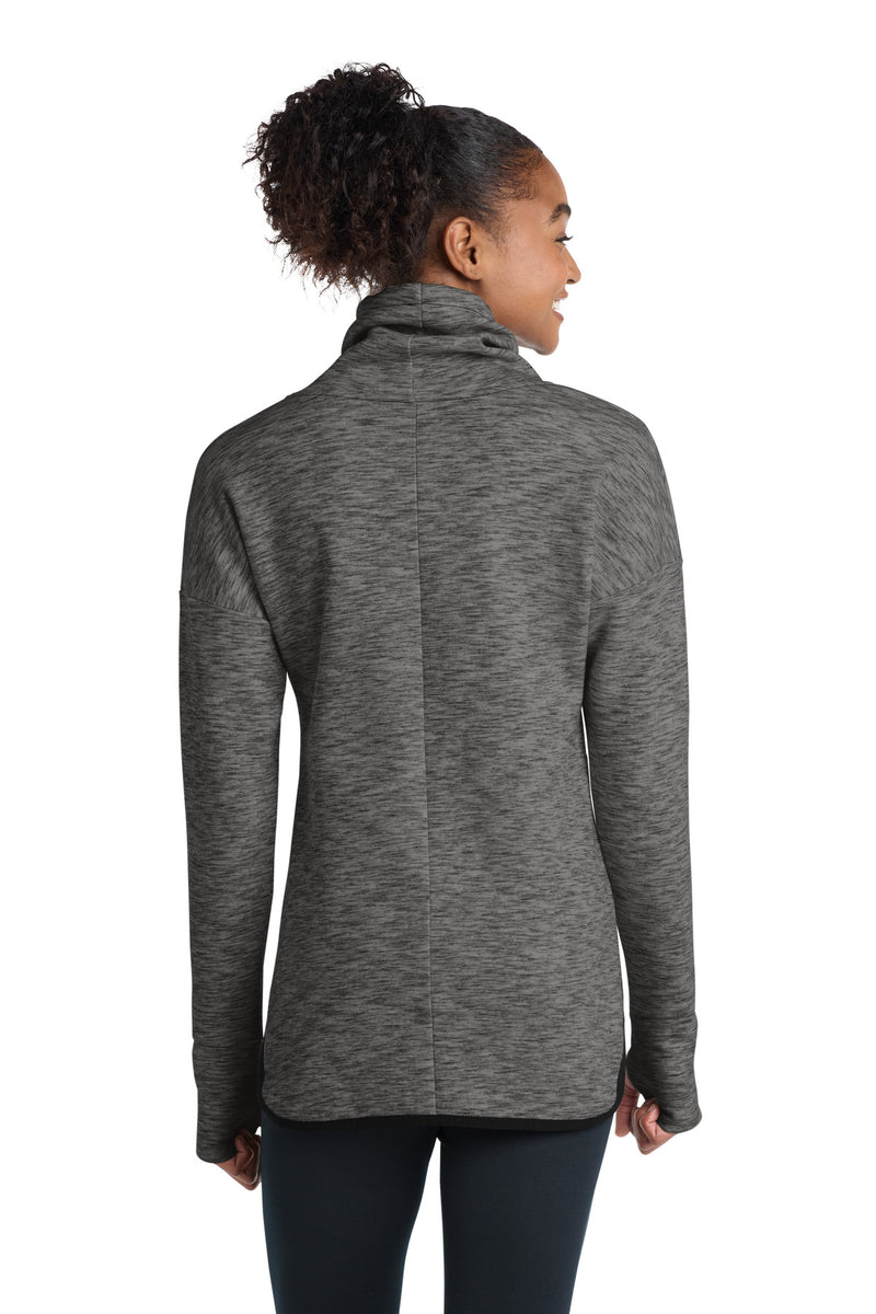 Sport-Tek Women's Triumph Cowl Neck Pullover - Dark Grey Heather
