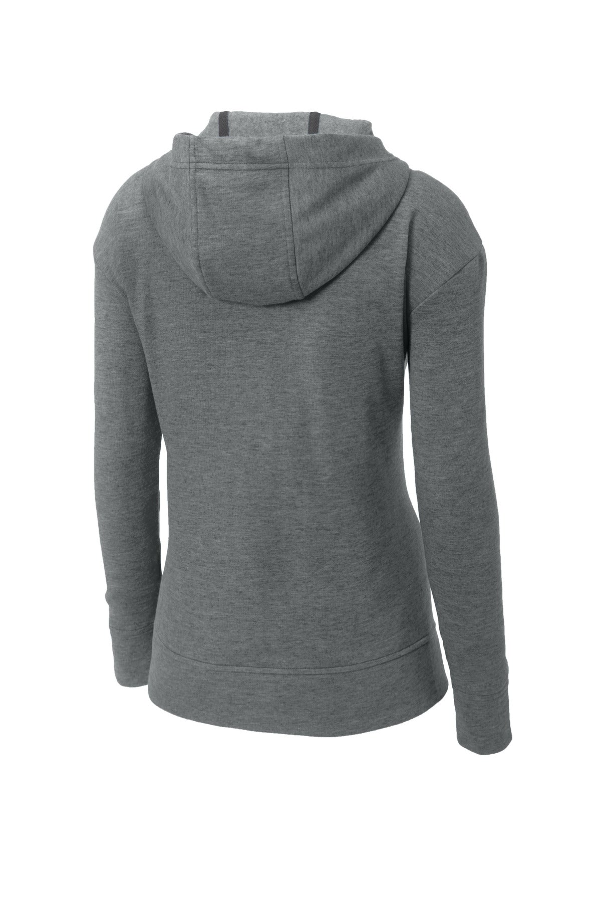 Sport-Tek  Women's PosiCharge  Tri-Blend Wicking Fleece Full-Zip Hooded Jacket - Dark Grey Heather