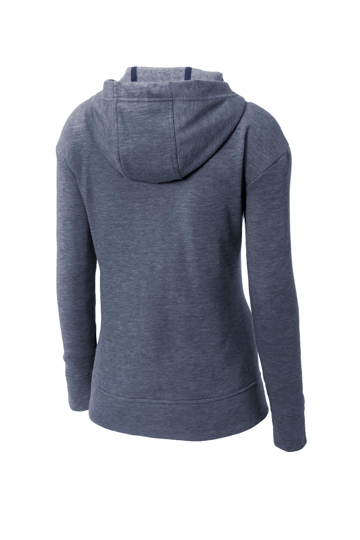 Sport-Tek  Women's PosiCharge  Tri-Blend Wicking Fleece Full-Zip Hooded Jacket - True Navy Heather
