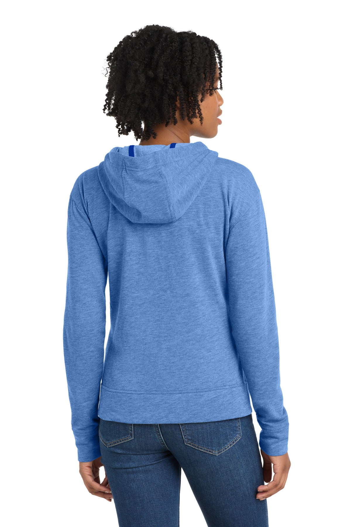 Sport-Tek  Women's PosiCharge  Tri-Blend Wicking Fleece Full-Zip Hooded Jacket - True Royal Heather