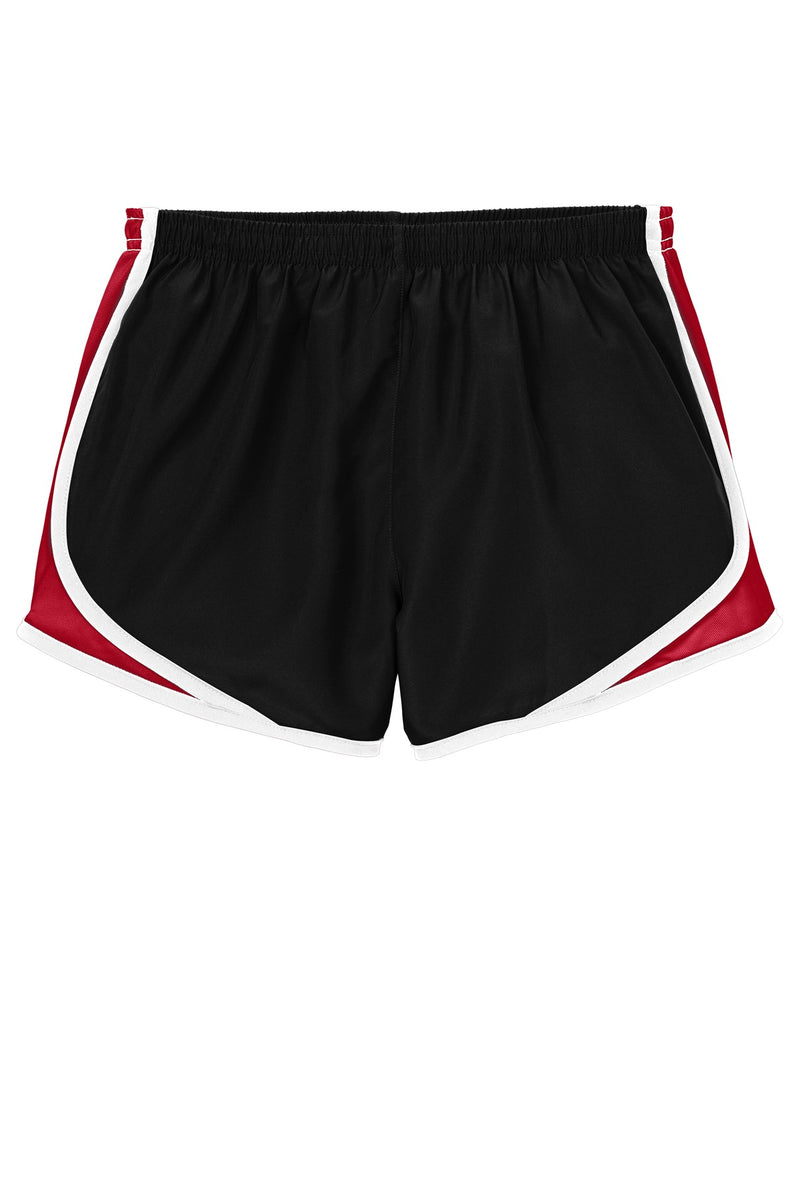 Sport-Tek Women's Cadence Short - Black/ True Red/ White