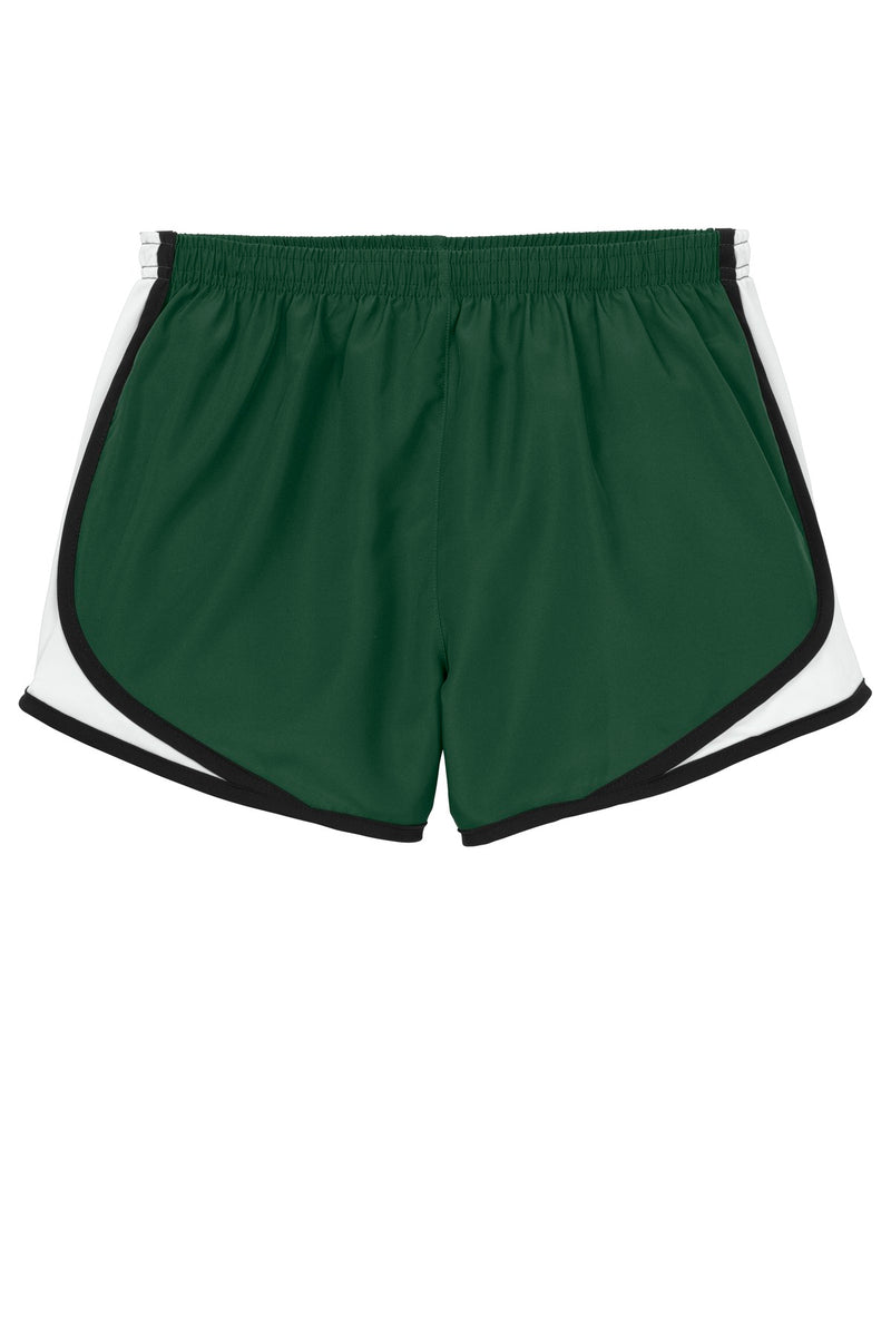 Sport-Tek Women's Cadence Short - Forest Green/ White/ Black