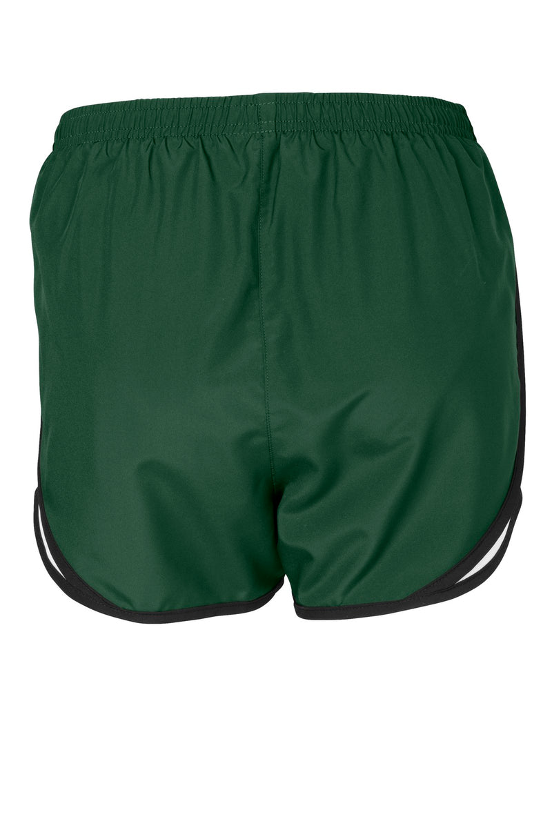 Sport-Tek Women's Cadence Short - Forest Green/ White/ Black