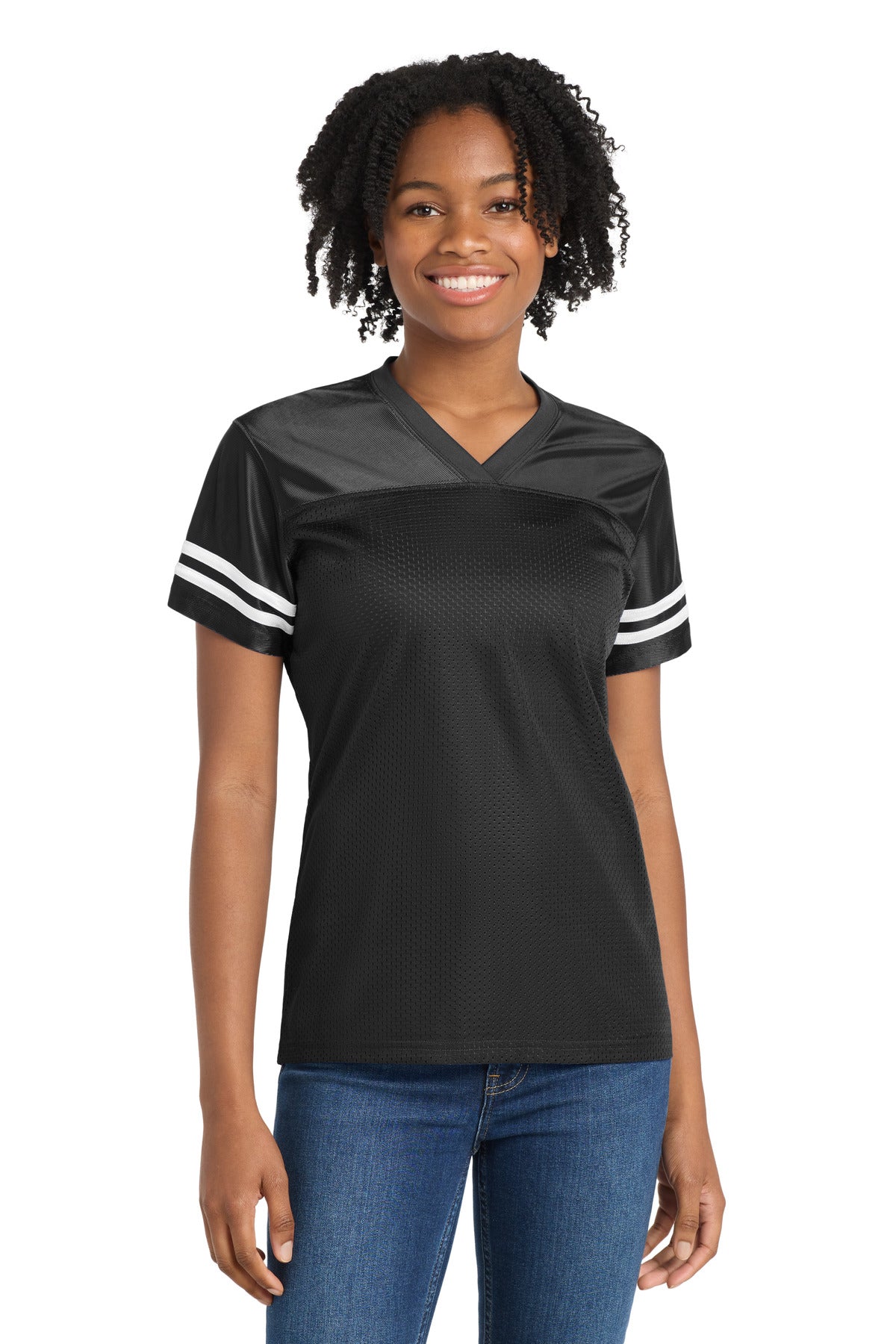 Sport-Tek Women's PosiCharge Replica Jersey - Black/ White
