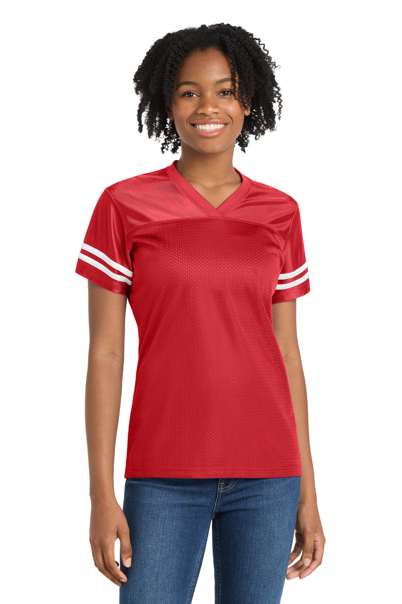 Sport-Tek Women's PosiCharge Replica Jersey - True Red/ White