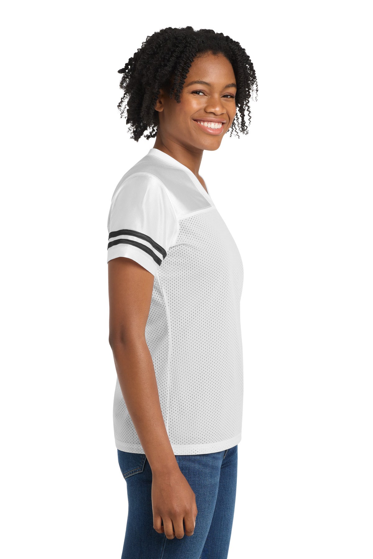 Sport-Tek Women's PosiCharge Replica Jersey - White/ Black