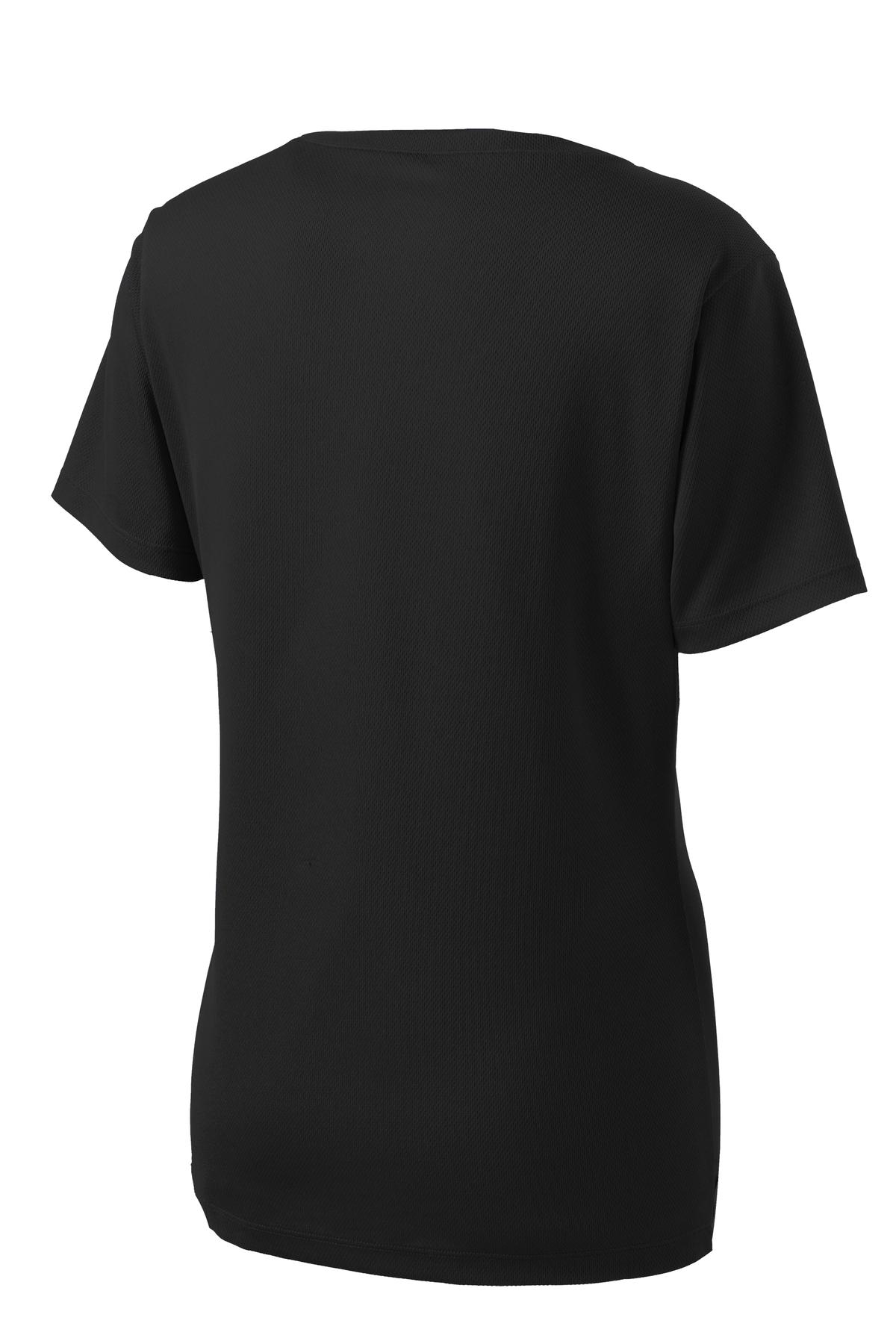Sport-Tek Women's PosiCharge RacerMesh V-Neck Tee - Black