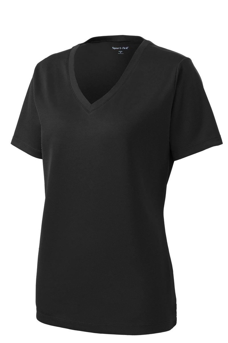 Sport-Tek Women's PosiCharge RacerMesh V-Neck Tee - Black