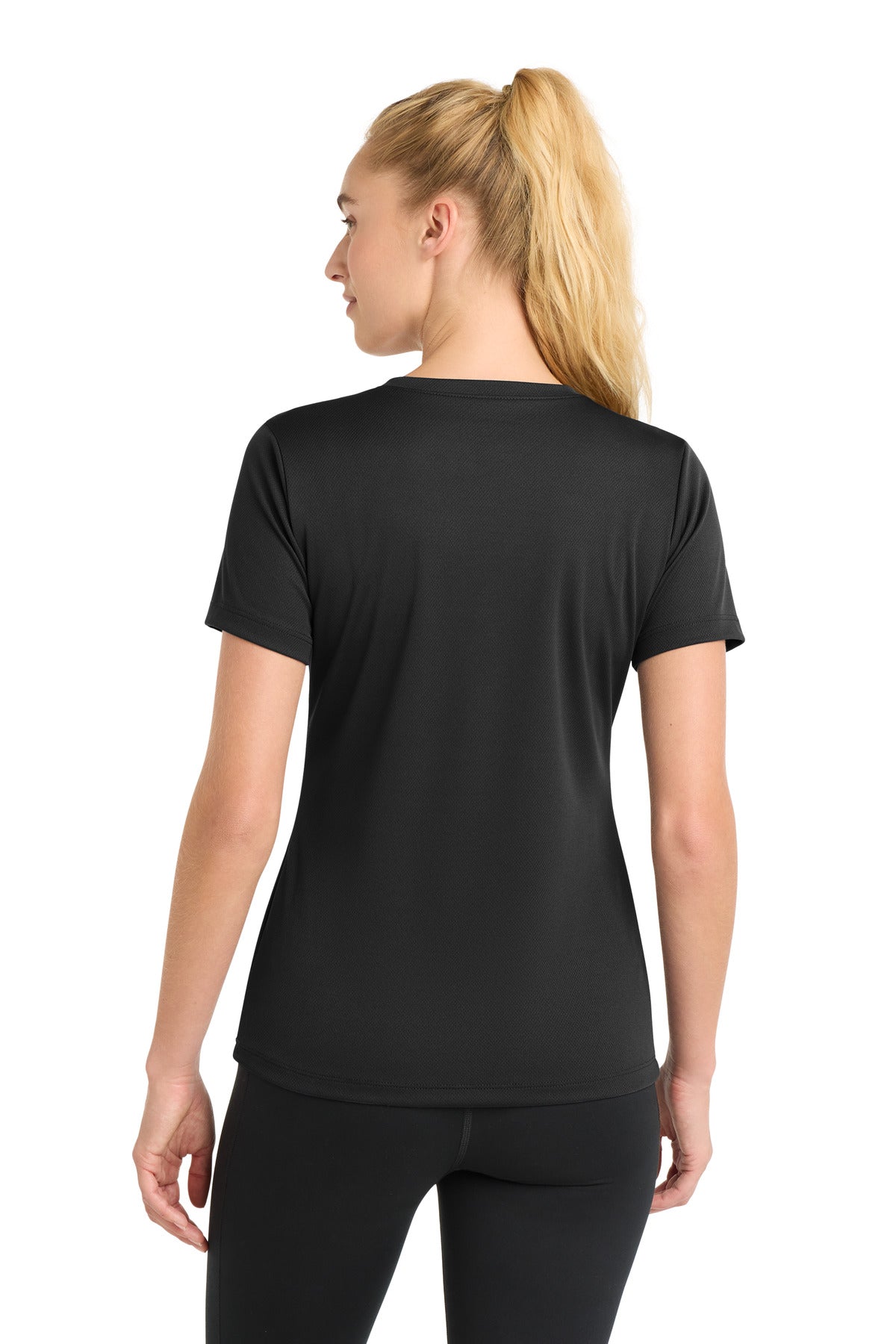 Sport-Tek Women's PosiCharge RacerMesh V-Neck Tee - Black