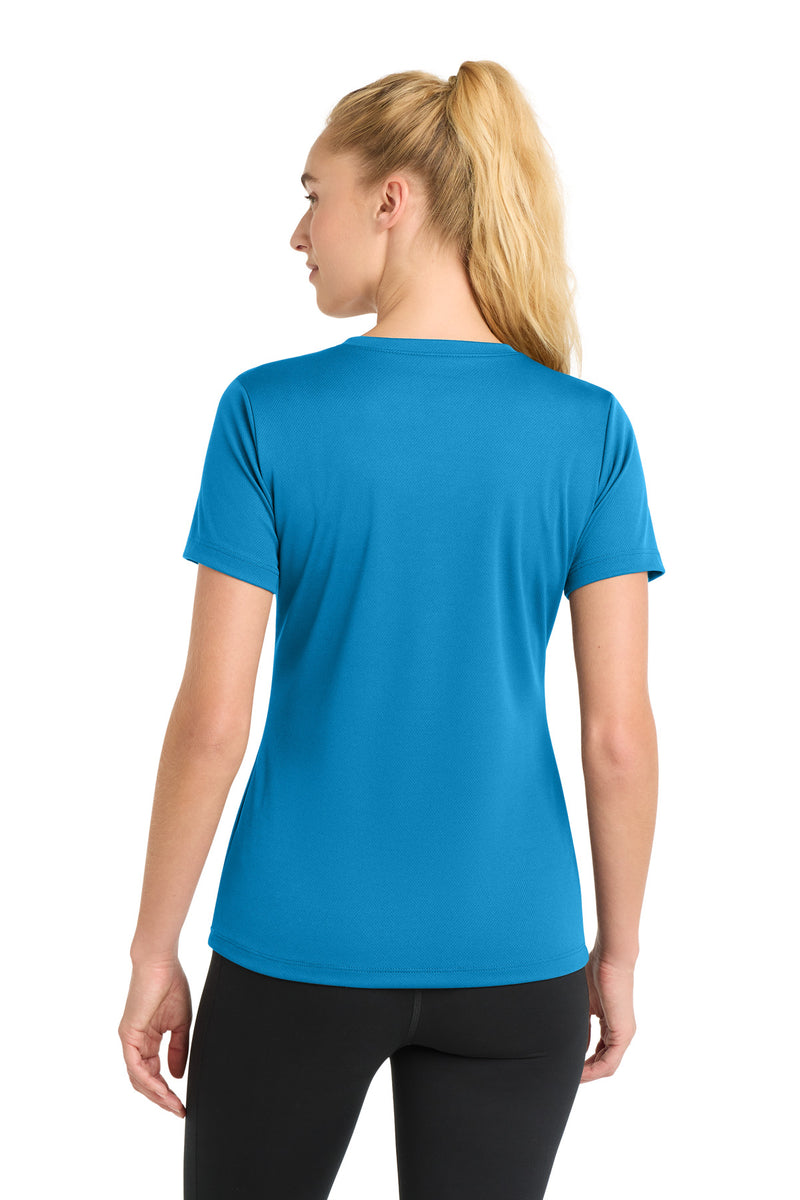 Sport-Tek Women's PosiCharge RacerMesh V-Neck Tee - Pond Blue