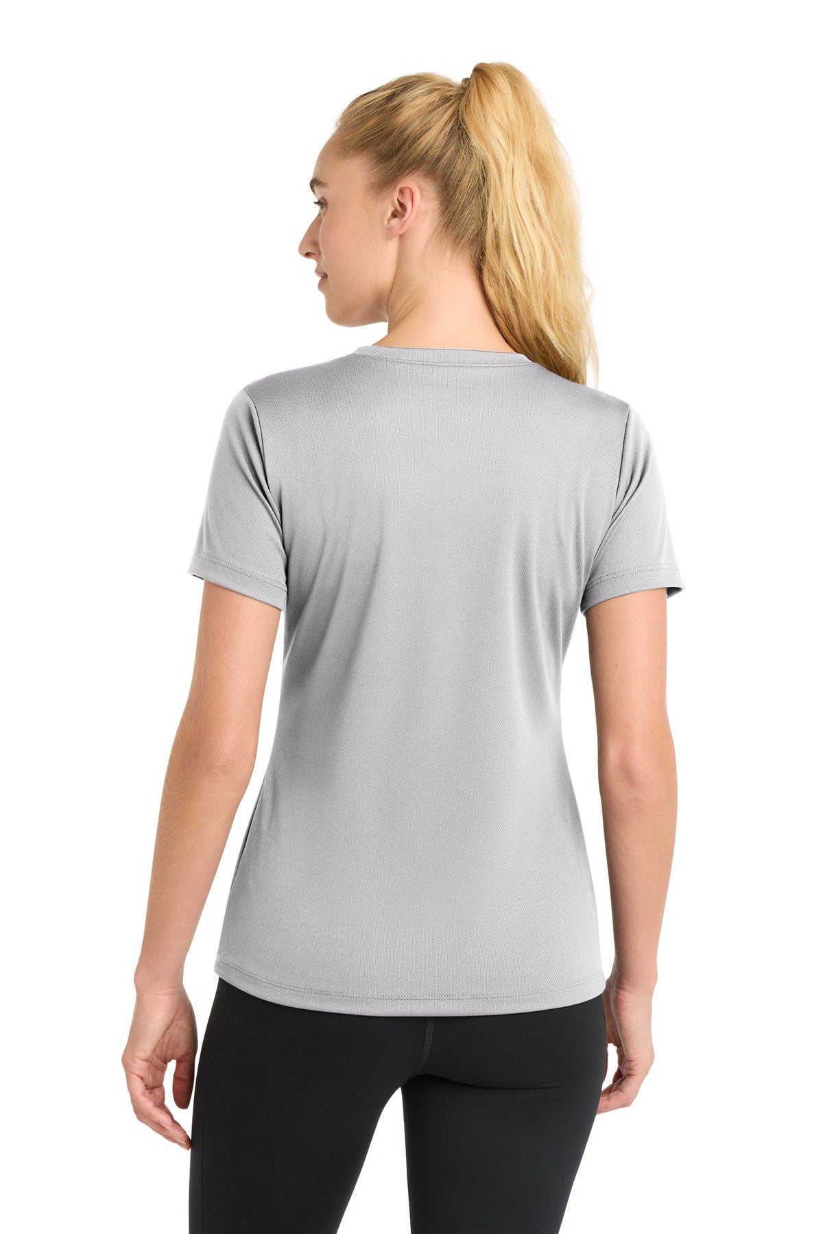 Sport-Tek Women's PosiCharge RacerMesh V-Neck Tee - Silver