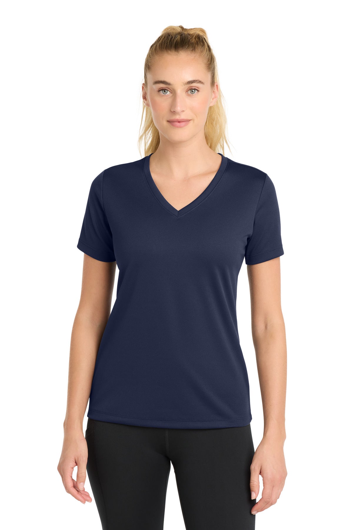 Sport-Tek Women's PosiCharge RacerMesh V-Neck Tee - True Navy