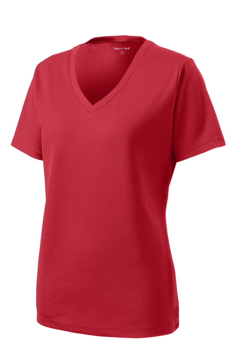 Sport-Tek Women's PosiCharge RacerMesh V-Neck Tee - True Red