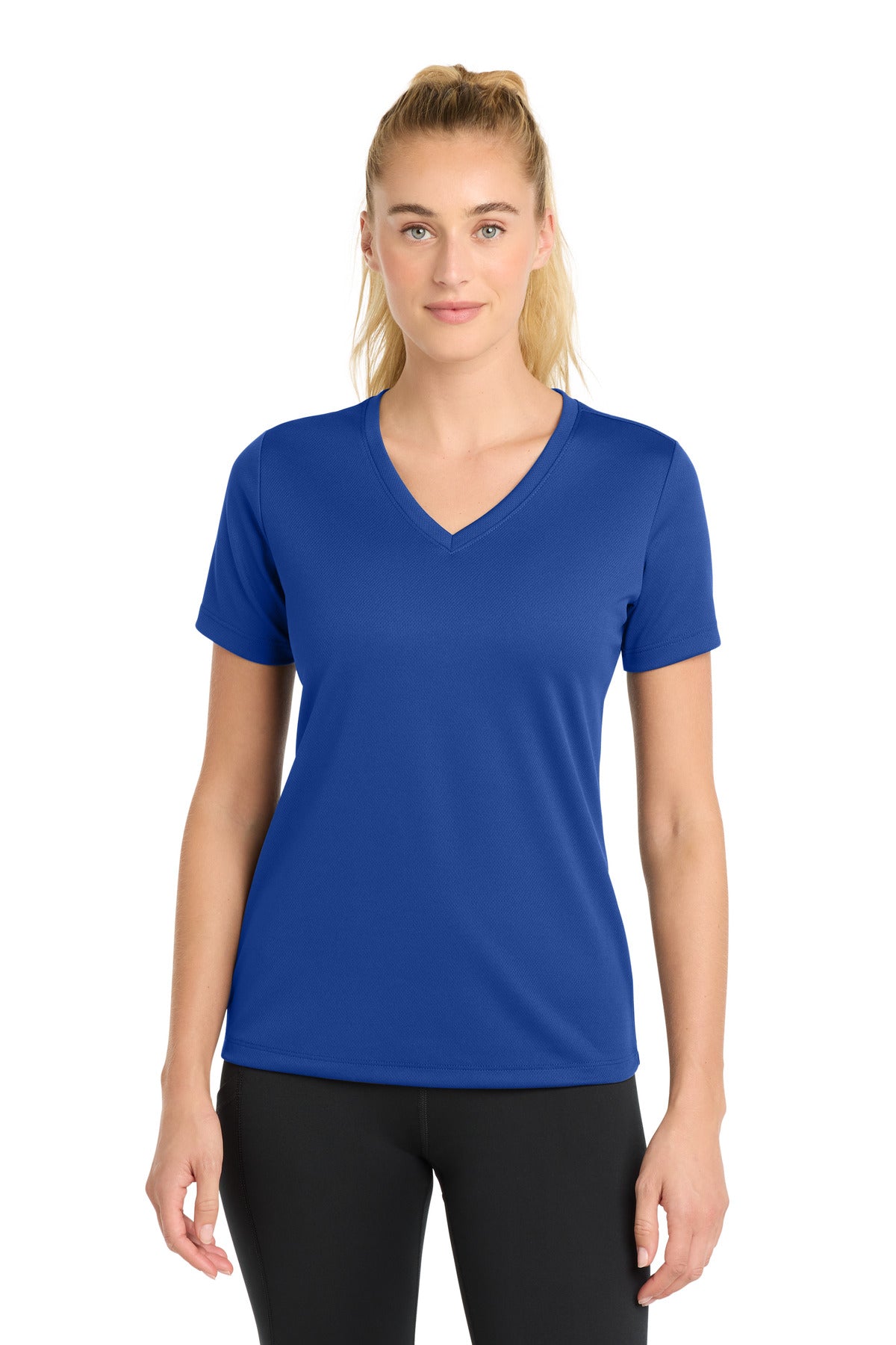 Sport-Tek Women's PosiCharge RacerMesh V-Neck Tee - True Royal