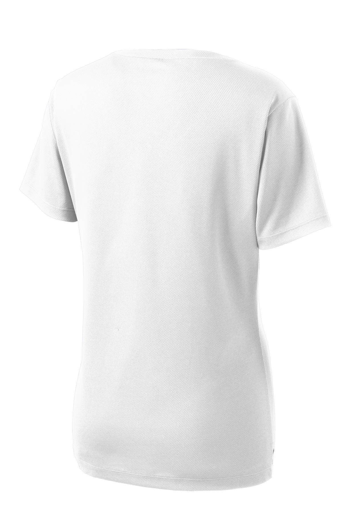 Sport-Tek Women's PosiCharge RacerMesh V-Neck Tee - White