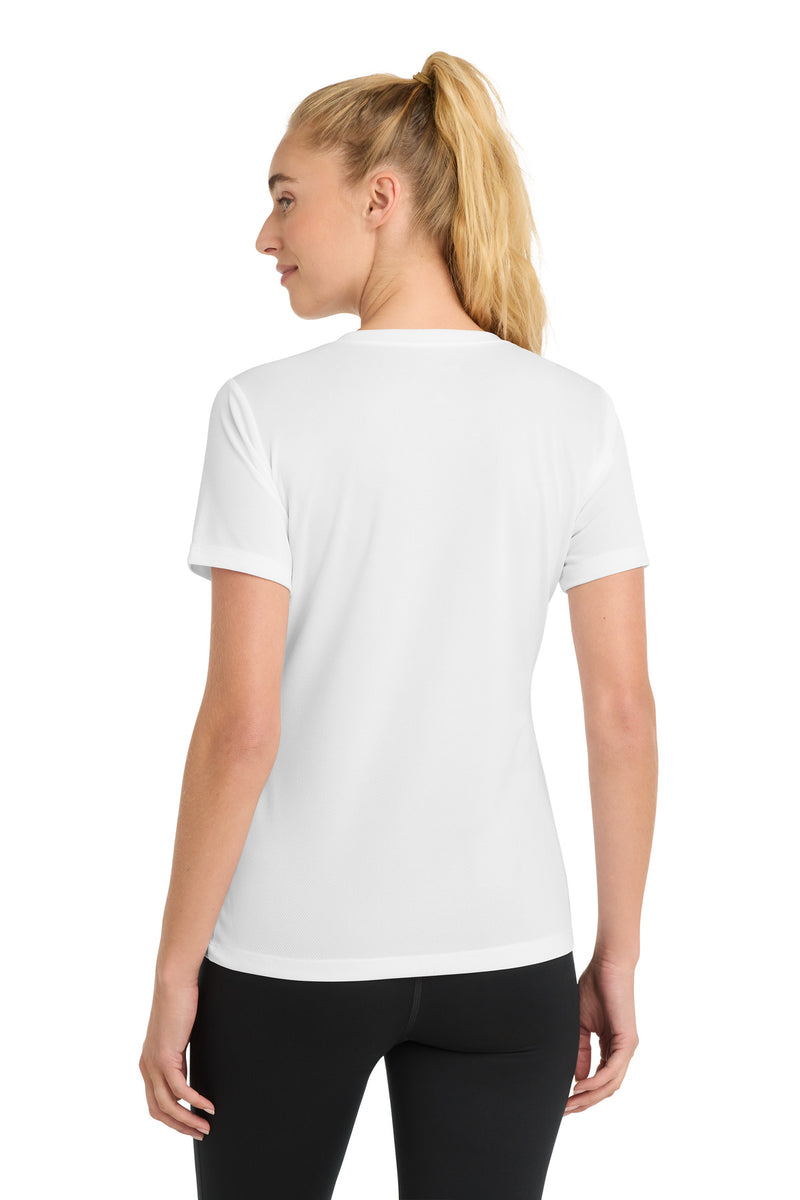 Sport-Tek Women's PosiCharge RacerMesh V-Neck Tee - White