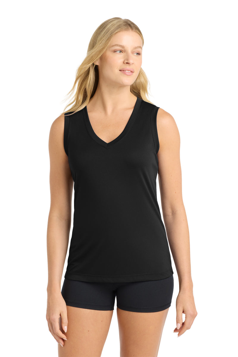 Sport-Tek Women's Sleeveless PosiCharge Competitor V-Neck Tee - Black