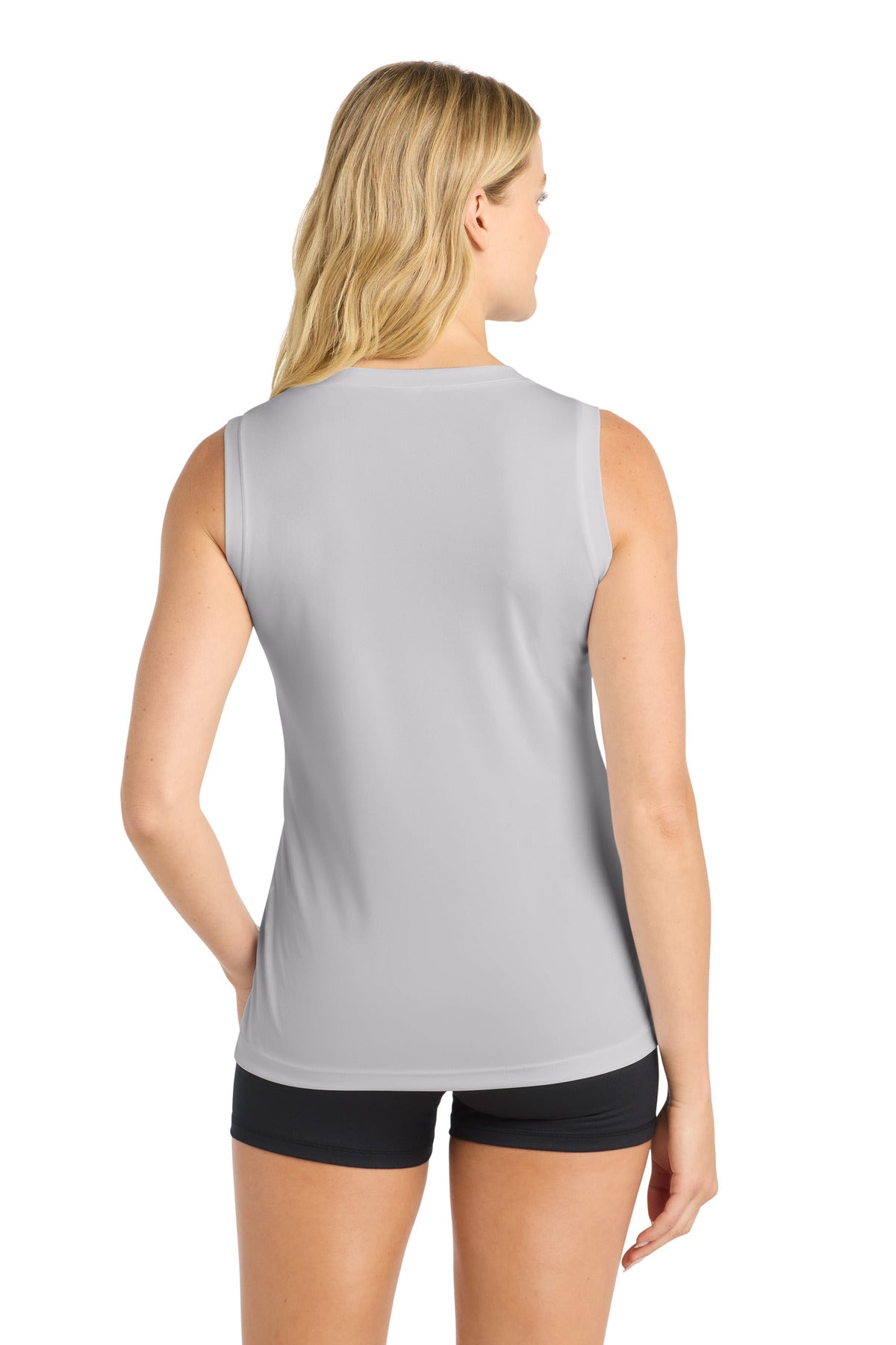 Sport-Tek Women's Sleeveless PosiCharge Competitor V-Neck Tee - Silver