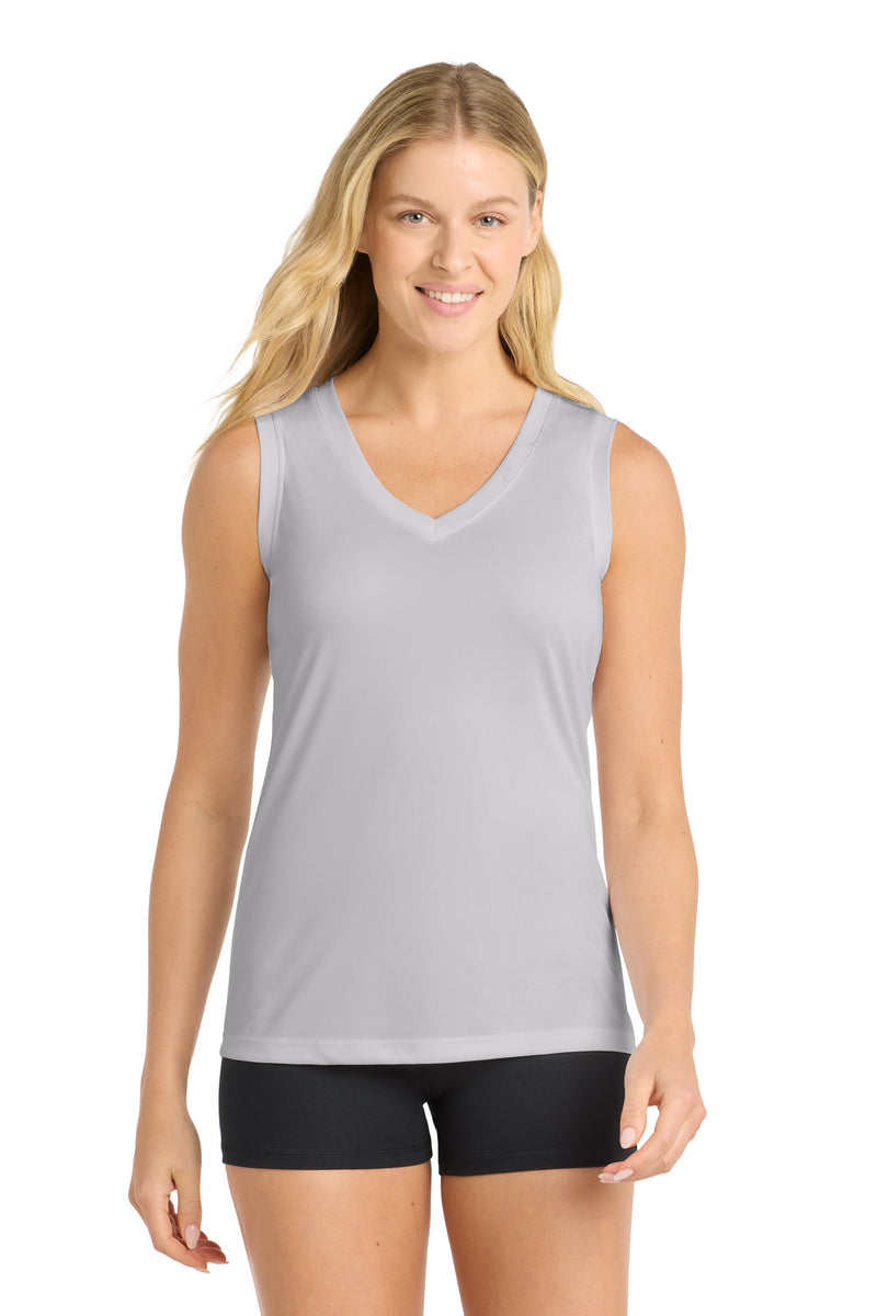 Sport-Tek Women's Sleeveless PosiCharge Competitor V-Neck Tee - Silver