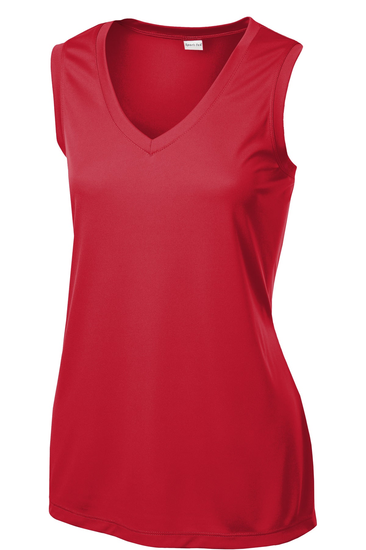 Sport-Tek Women's Sleeveless PosiCharge Competitor V-Neck Tee - True Red