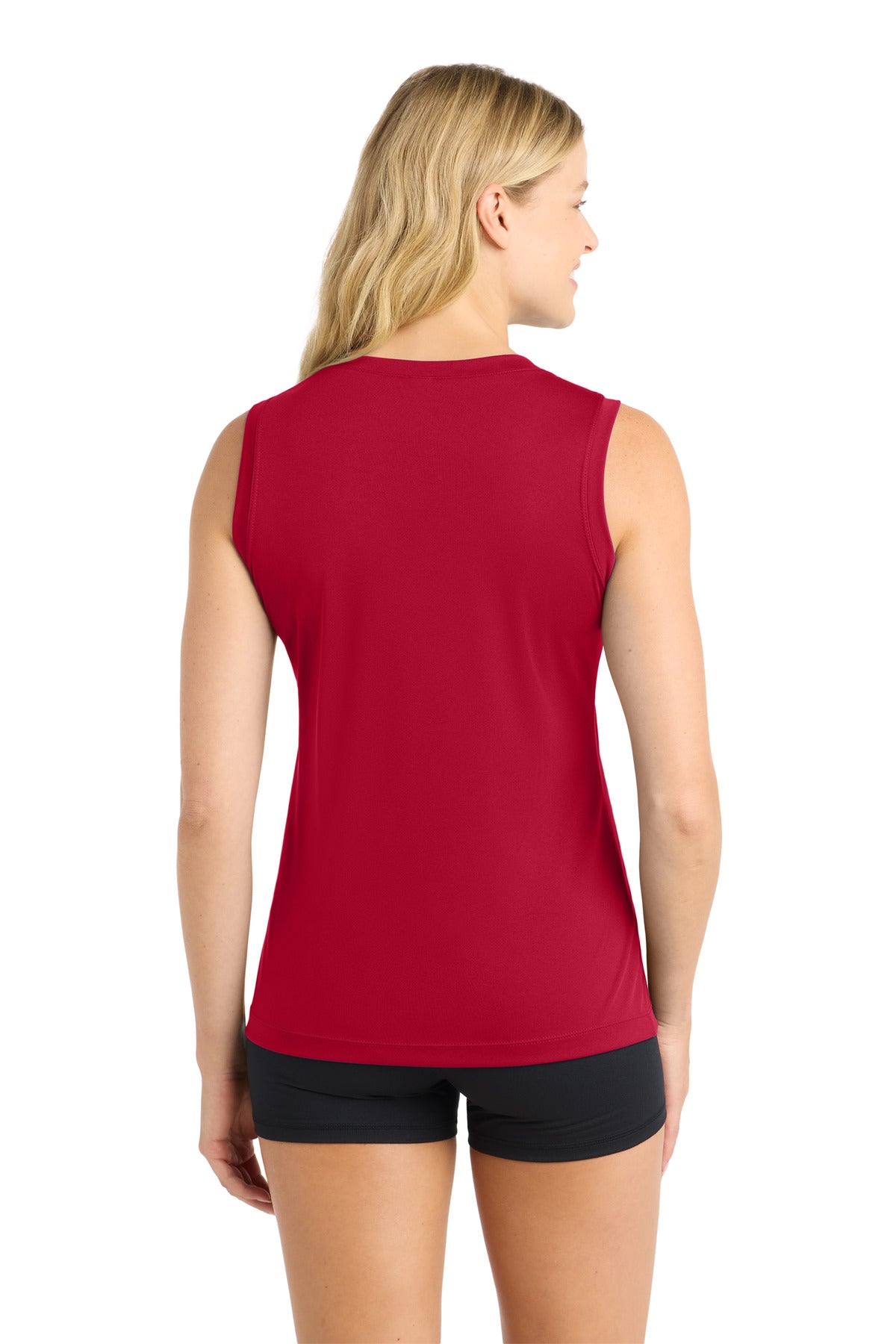 Sport-Tek Women's Sleeveless PosiCharge Competitor V-Neck Tee - True Red