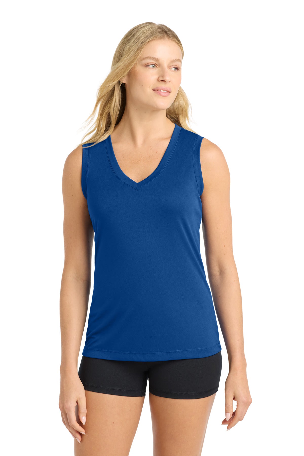 Sport-Tek Women's Sleeveless PosiCharge Competitor V-Neck Tee - True Royal