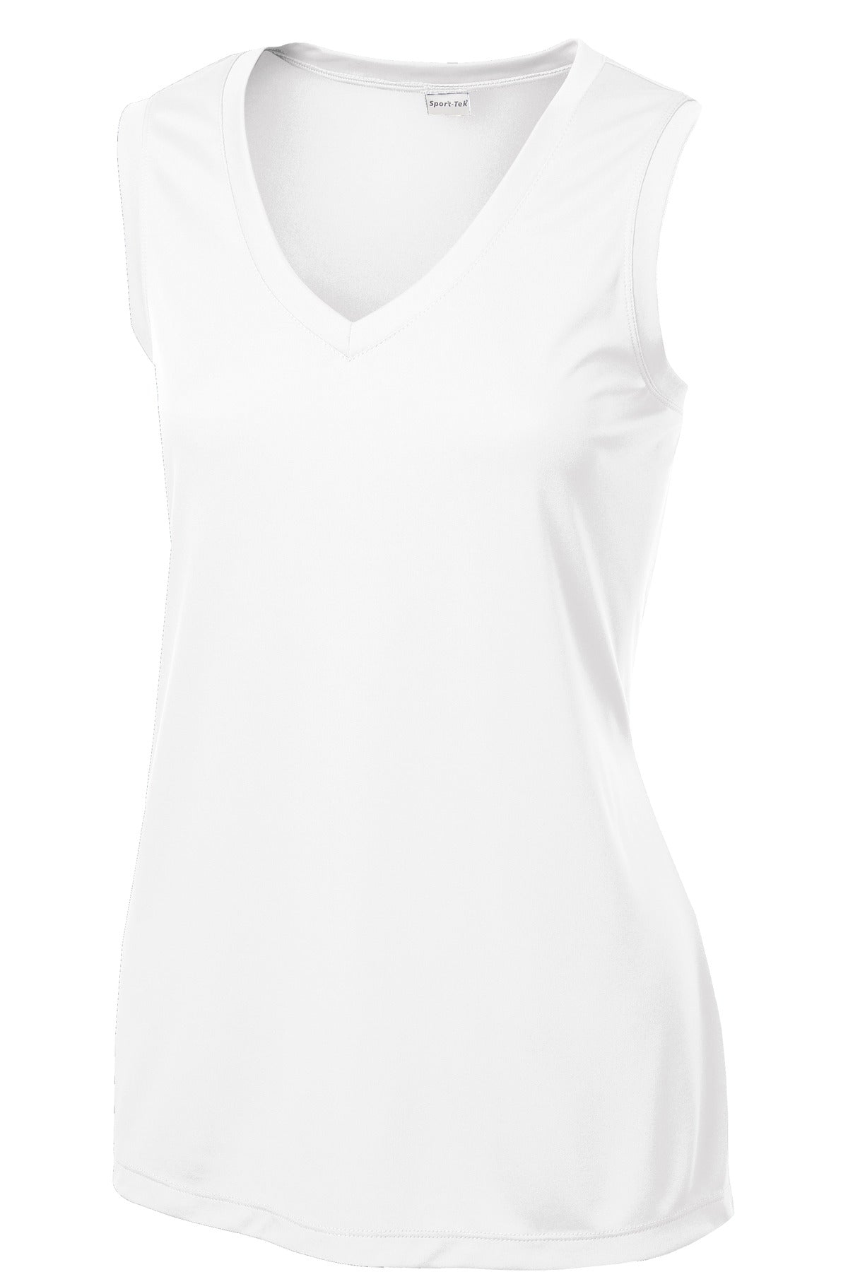 Sport-Tek Women's Sleeveless PosiCharge Competitor V-Neck Tee - White