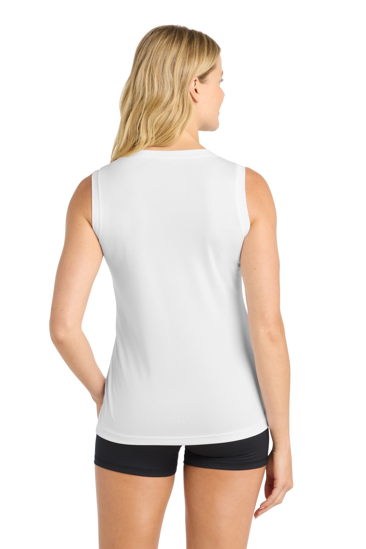 Sport-Tek Women's Sleeveless PosiCharge Competitor V-Neck Tee - White