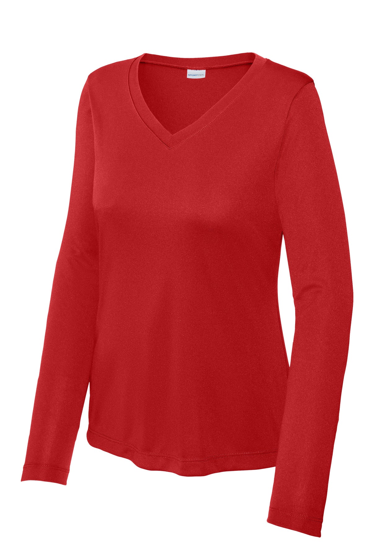 Sport-Tek Women's Long Sleeve PosiCharge Competitor V-Neck Tee - Deep Red