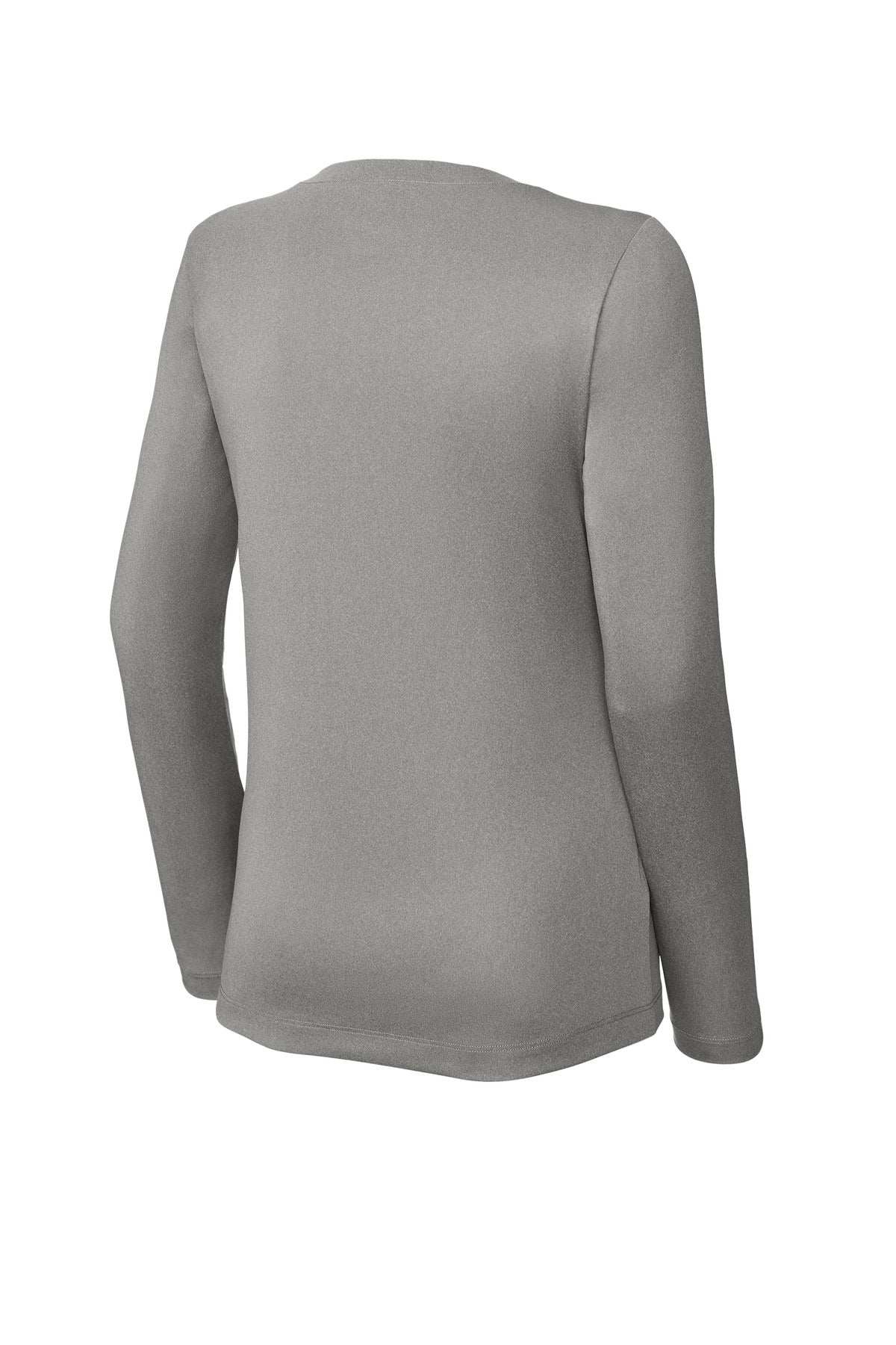Sport-Tek Women's Long Sleeve PosiCharge Competitor V-Neck Tee - Grey Concrete Heather