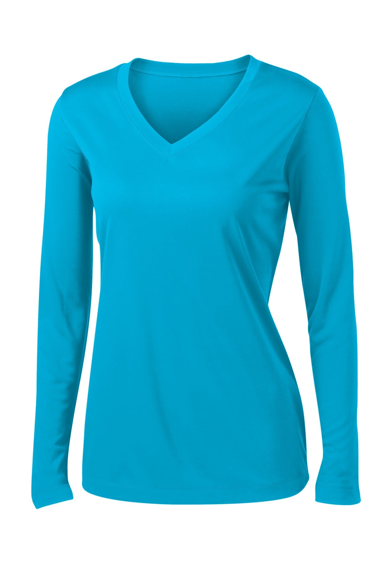 Sport-Tek Women's Long Sleeve PosiCharge Competitor V-Neck Tee - Atomic Blue