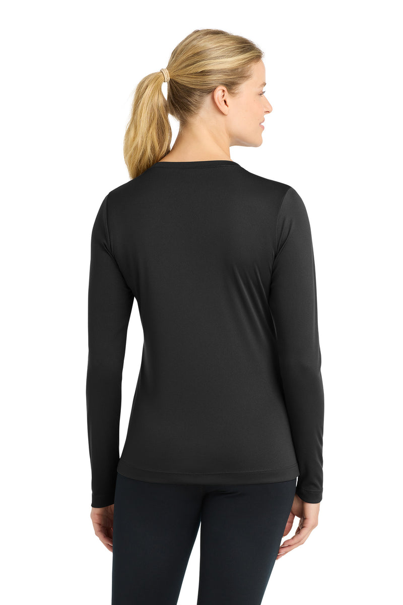 Sport-Tek Women's Long Sleeve PosiCharge Competitor V-Neck Tee - Black