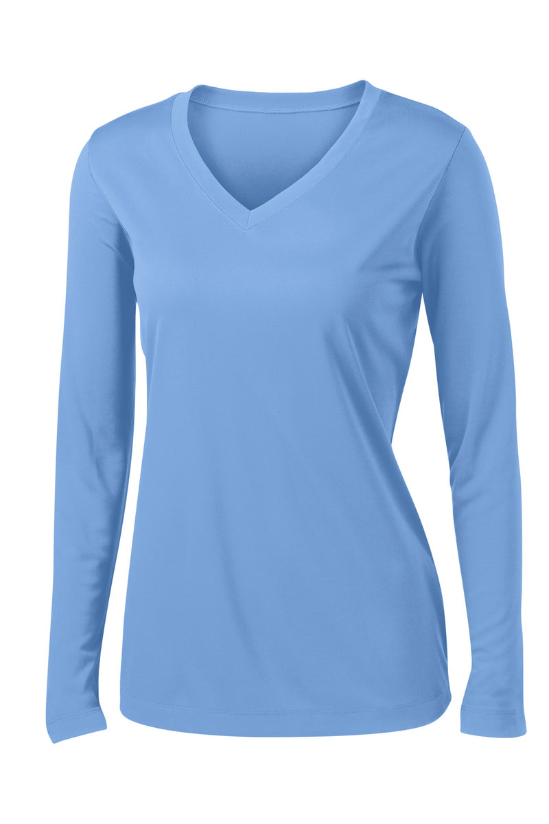 Sport-Tek Women's Long Sleeve PosiCharge Competitor V-Neck Tee - Carolina Blue