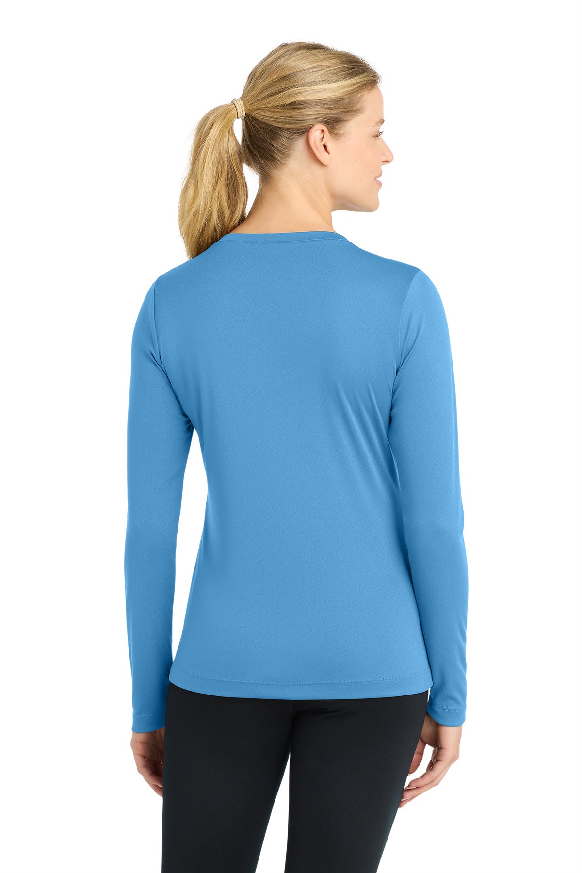 Sport-Tek Women's Long Sleeve PosiCharge Competitor V-Neck Tee - Carolina Blue