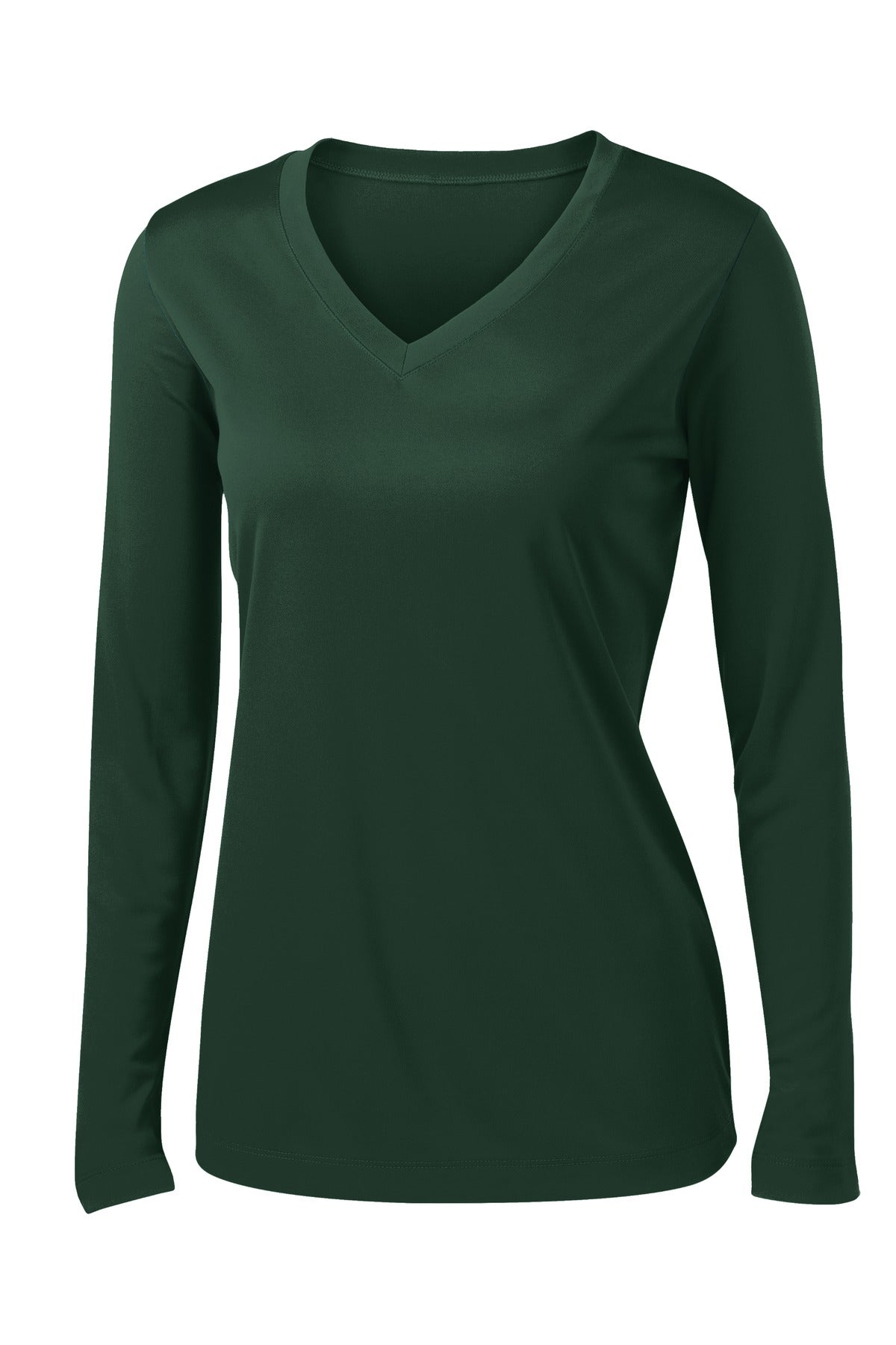 Sport-Tek Women's Long Sleeve PosiCharge Competitor V-Neck Tee - Forest Green
