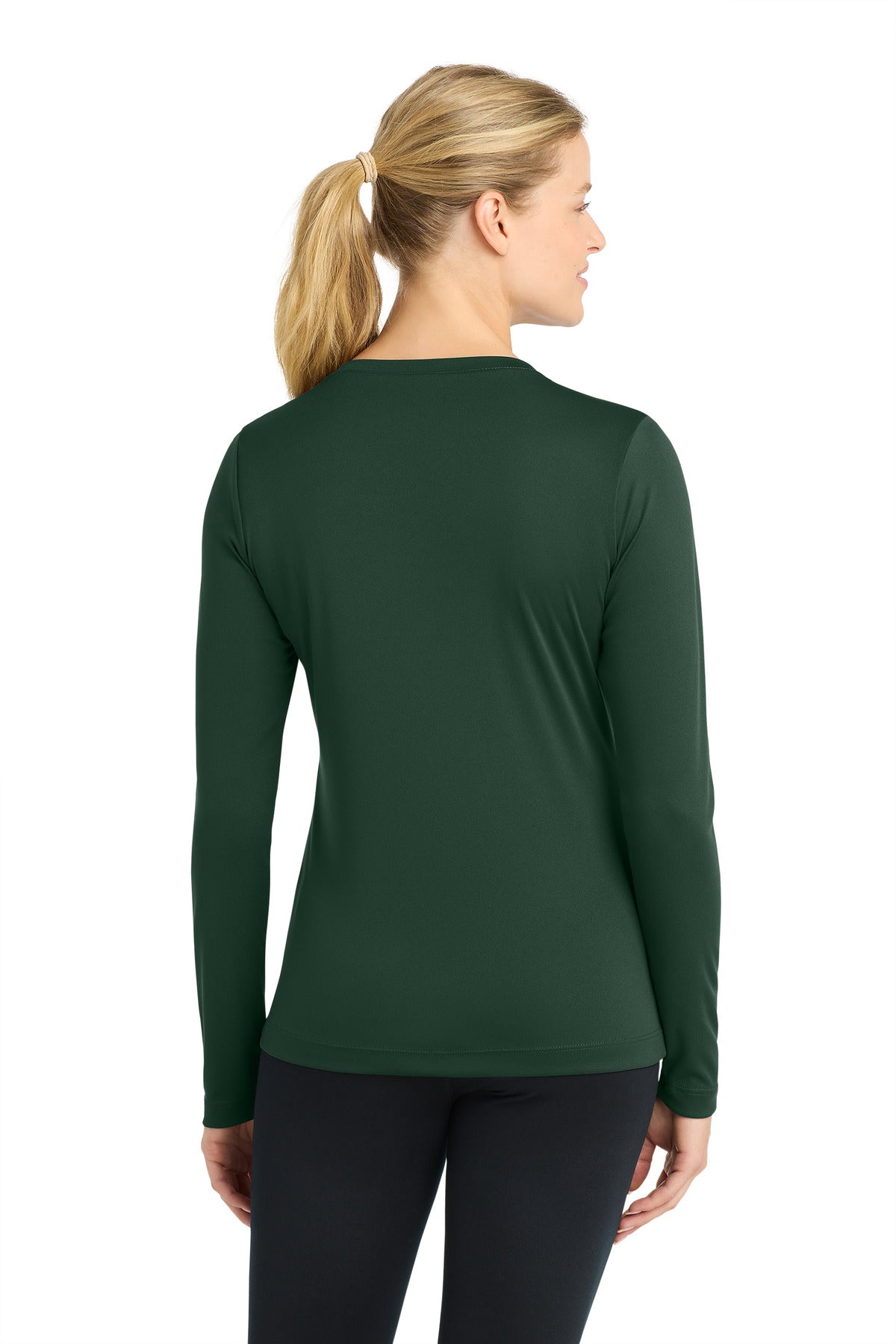 Sport-Tek Women's Long Sleeve PosiCharge Competitor V-Neck Tee - Forest Green
