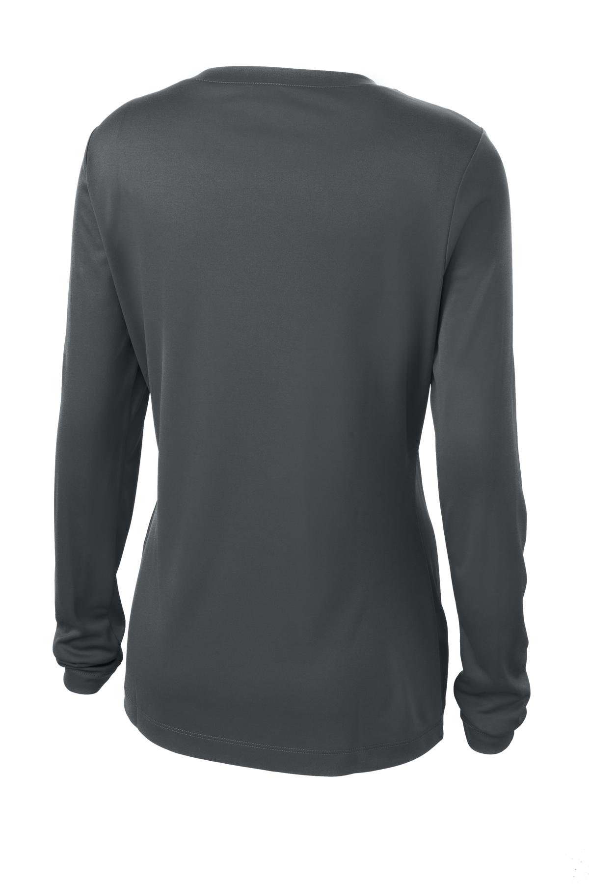 Sport-Tek Women's Long Sleeve PosiCharge Competitor V-Neck Tee - Iron Grey