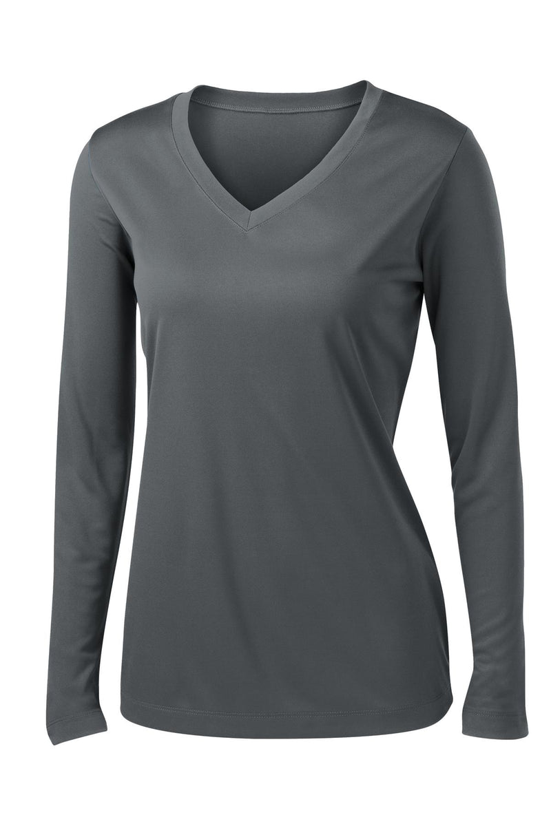 Sport-Tek Women's Long Sleeve PosiCharge Competitor V-Neck Tee - Iron Grey