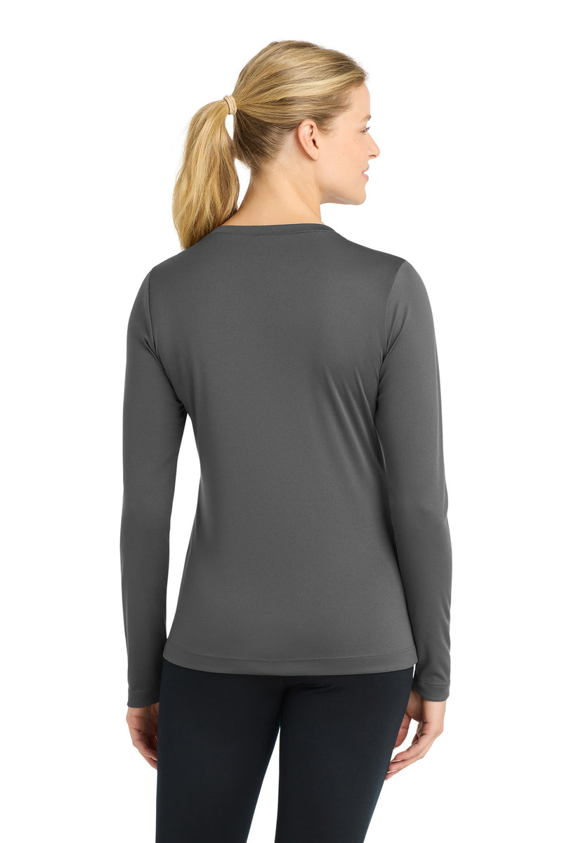 Sport-Tek Women's Long Sleeve PosiCharge Competitor V-Neck Tee - Iron Grey