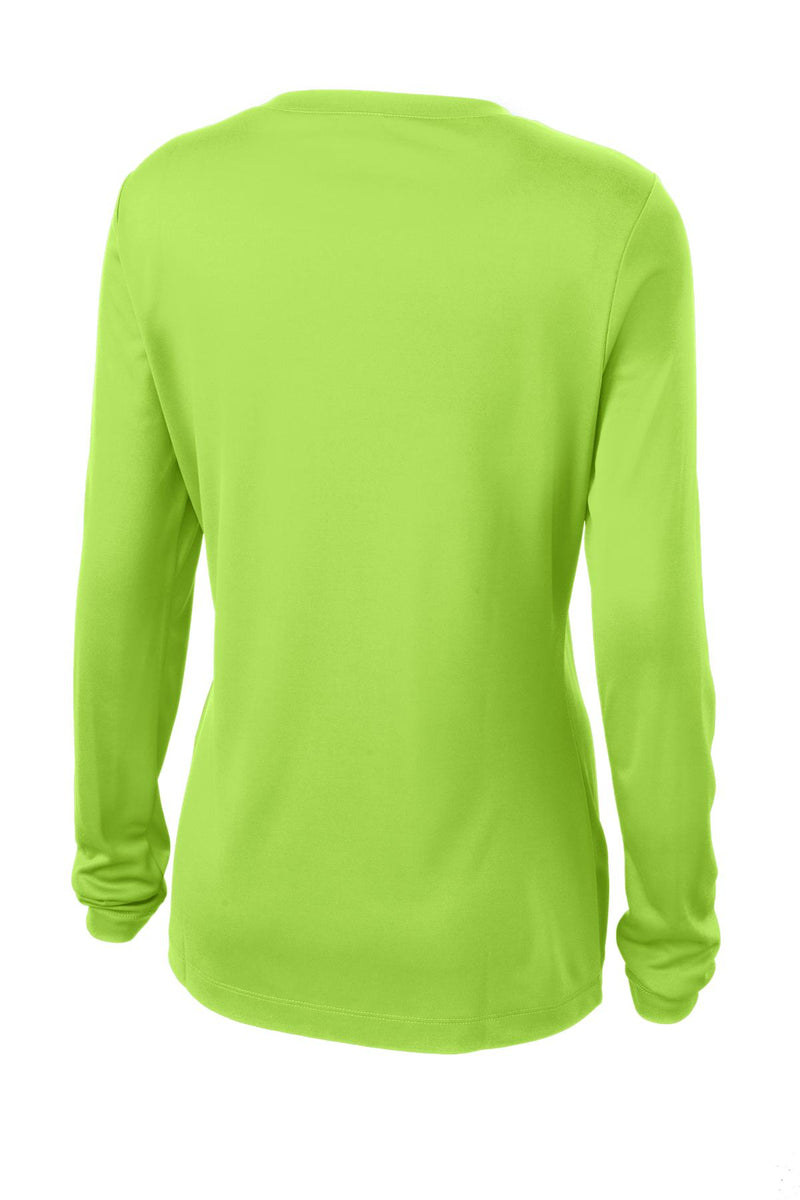 Sport-Tek Women's Long Sleeve PosiCharge Competitor V-Neck Tee - Lime Shock