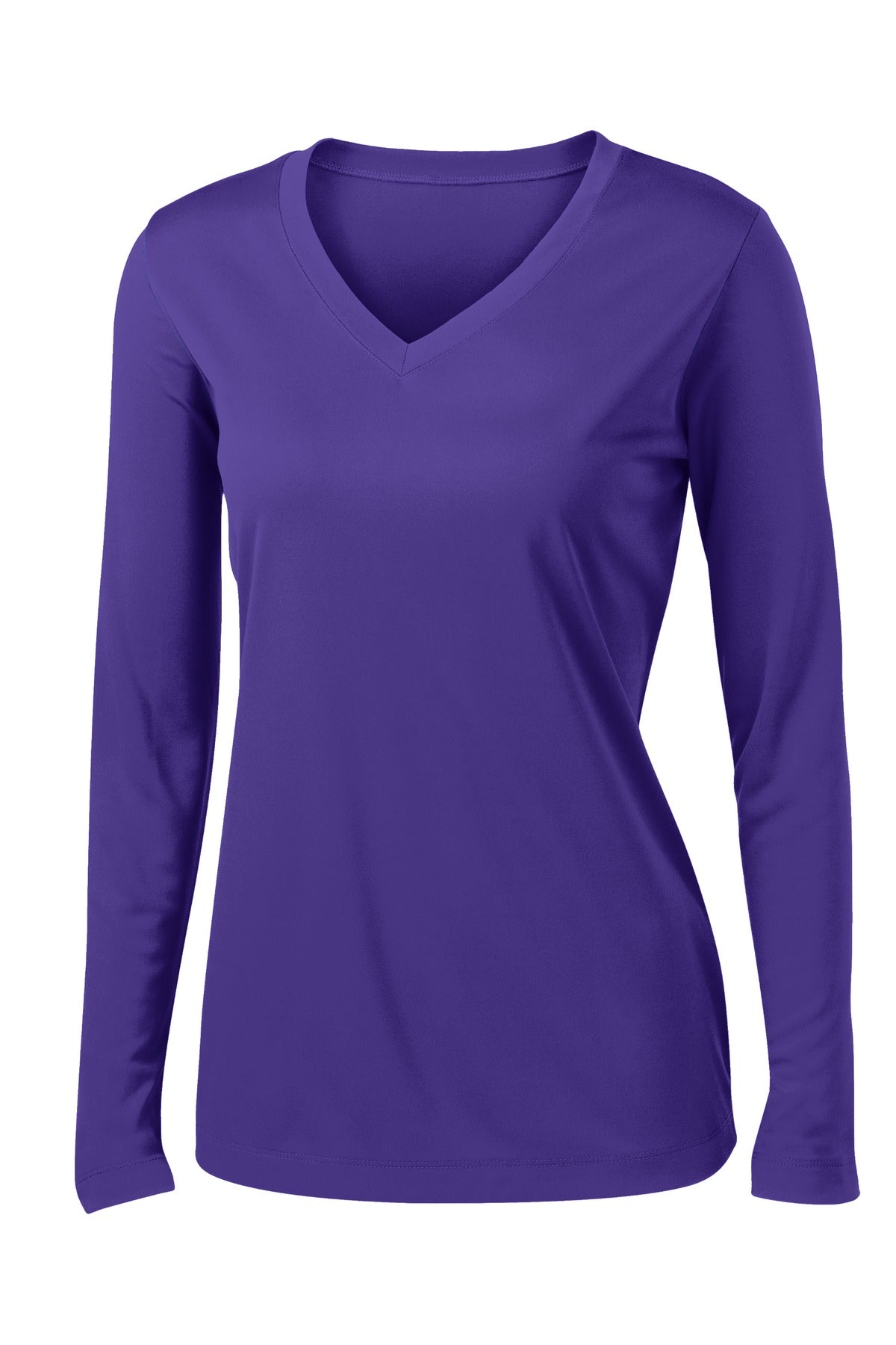 Sport-Tek Women's Long Sleeve PosiCharge Competitor V-Neck Tee - Purple