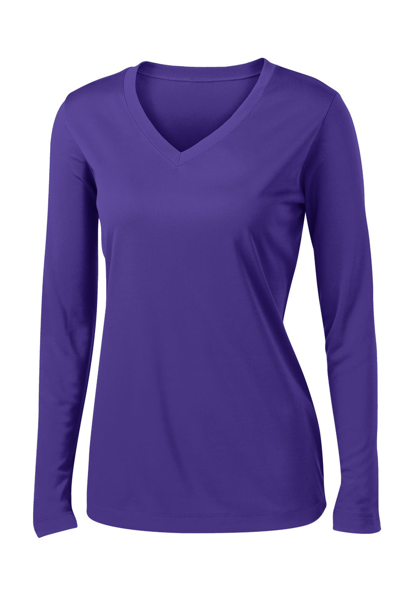 Sport-Tek Women's Long Sleeve PosiCharge Competitor V-Neck Tee - Purple